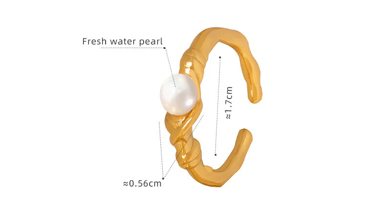 Irregular Open Mouth Freshwater Pearl Ring