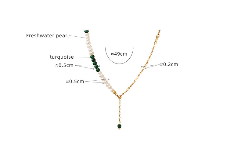 Turquoise and Pearl Adjustable Y Necklace