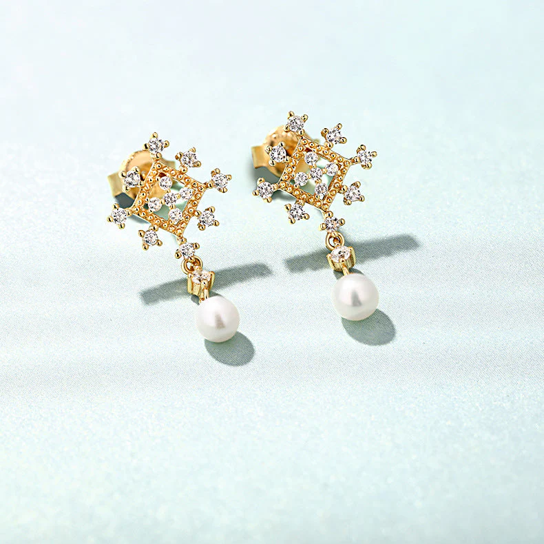 Ornate Freshwater Pearl Earrings