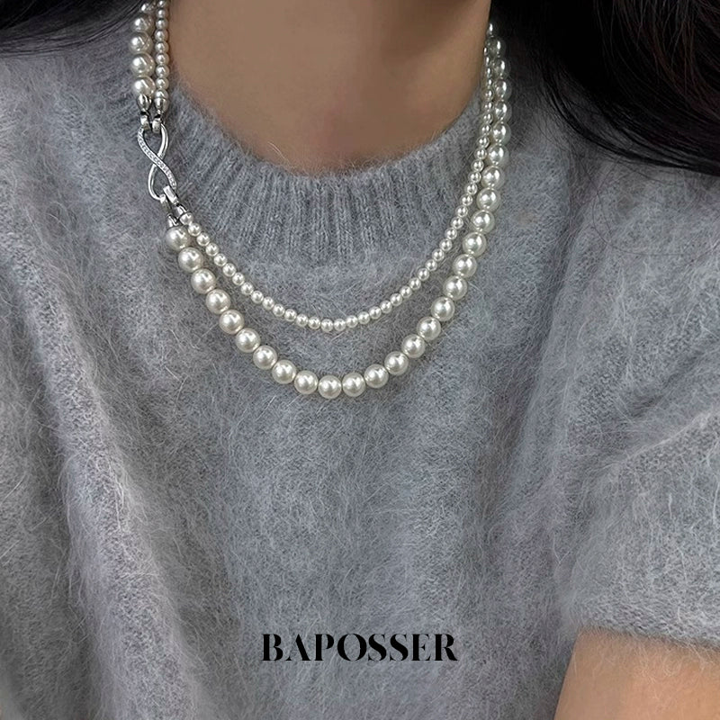 正品施家澳白双层珍珠项链轻奢小众颈链锁骨链2024新款送女友礼物