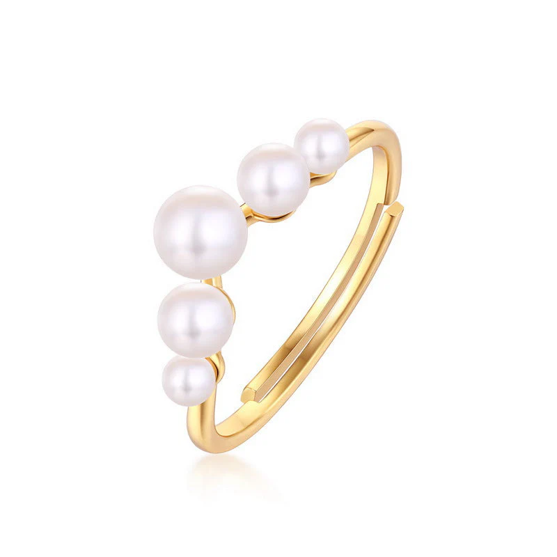 Simple Pearl Crown Ring