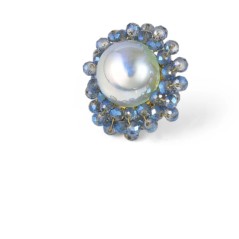 Big Pearl Crystal Earrings