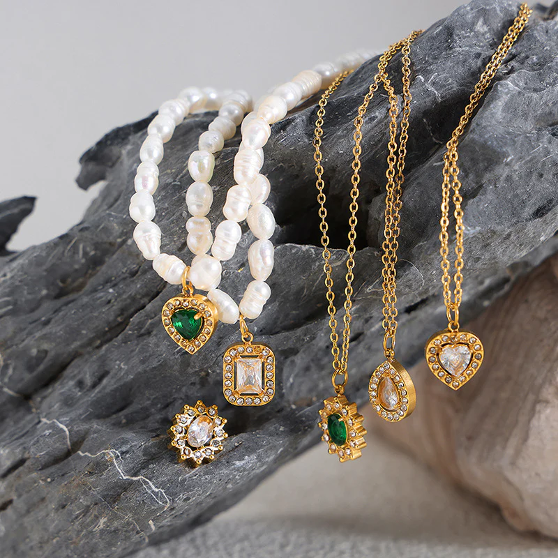 Pearl Necklace and Earring Set