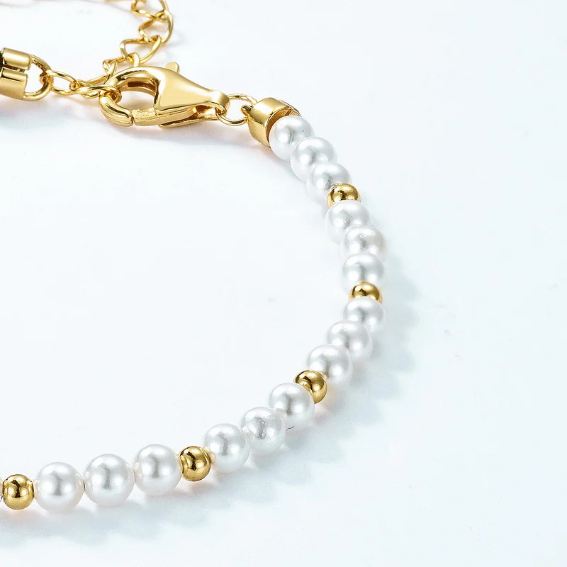 Half Pearl Half Moss Agate Bracelet