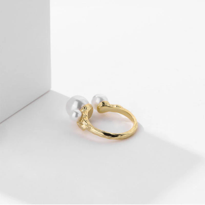 3 Pearls Open Pearl Ring