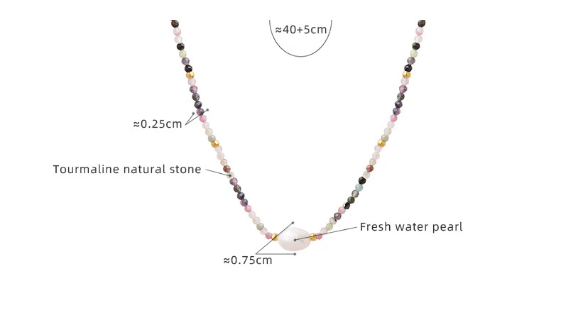 Freshwater Pearl and Tourmaline Necklace