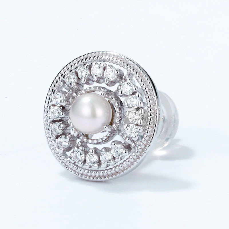 Dainty Hollow Freshwater Pearl Earring