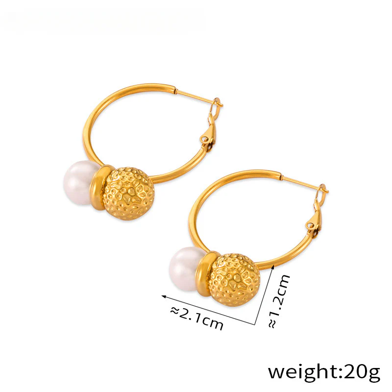 Personality Peanut Pearl Necklace and Earring Set