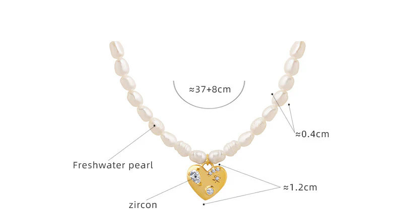 Freshwater Pearl Necklace With Heart Pendant