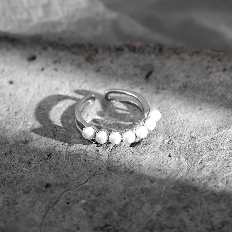 Pearls And Chain Pearl Ring