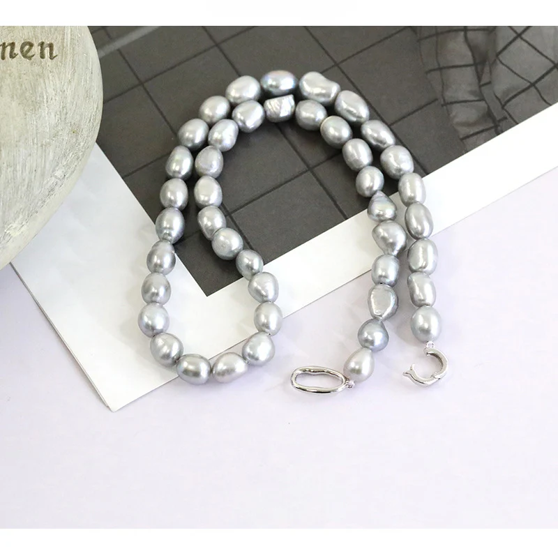 Natural Gray Baroque Pearl Necklace
