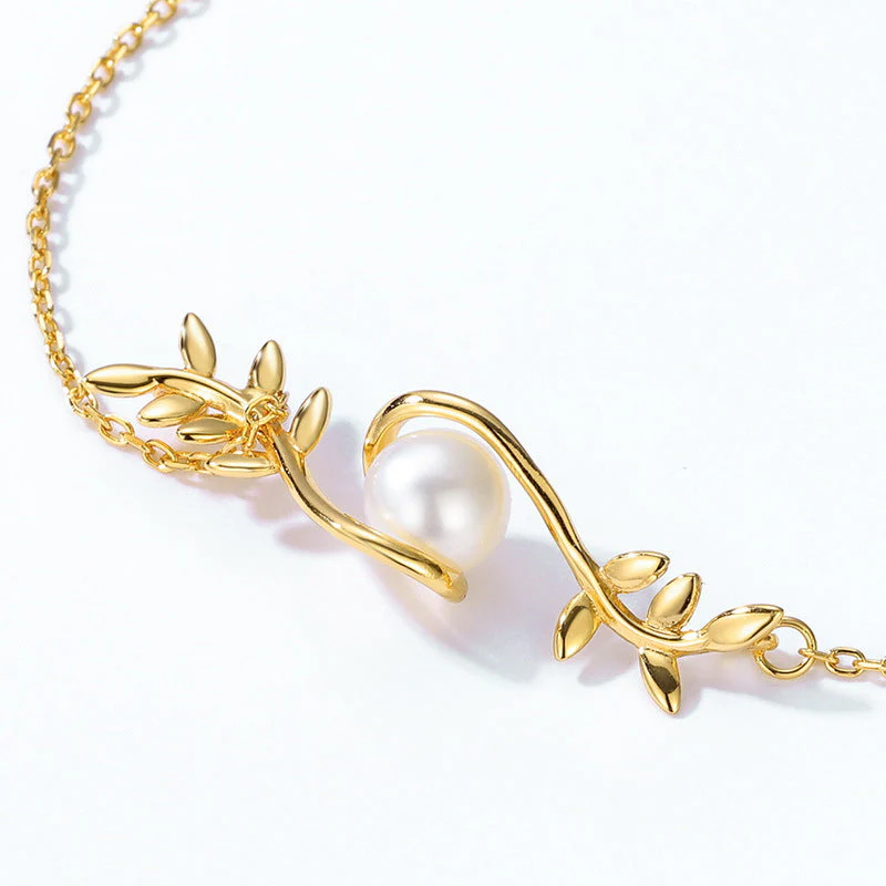 Olive Leaf Pearl Bracelet