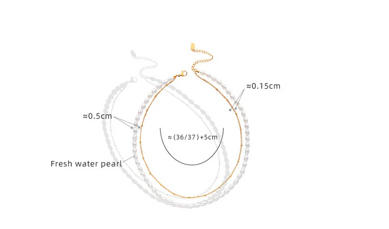 Two Layer Gold Chain Stacked Freshwater Pearl Necklace