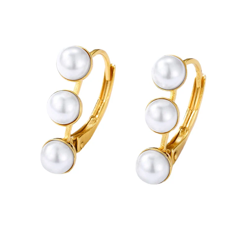 Hook 3 Pearl Earrings