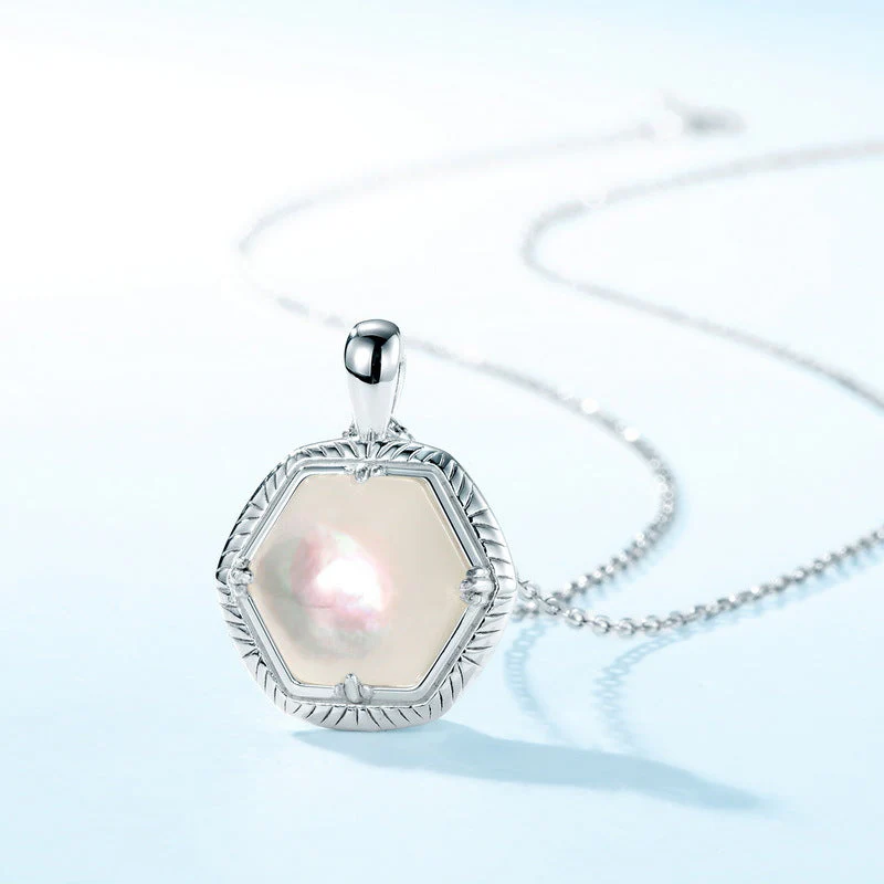 Hexagon Mother of Pearl Pendant