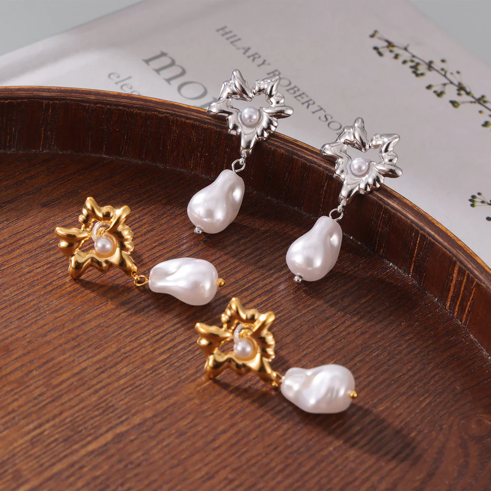 Ball Jewelry Baroque Pearl Earrings