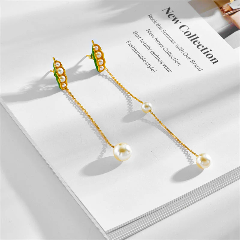 Peapod Long Stud Earrings