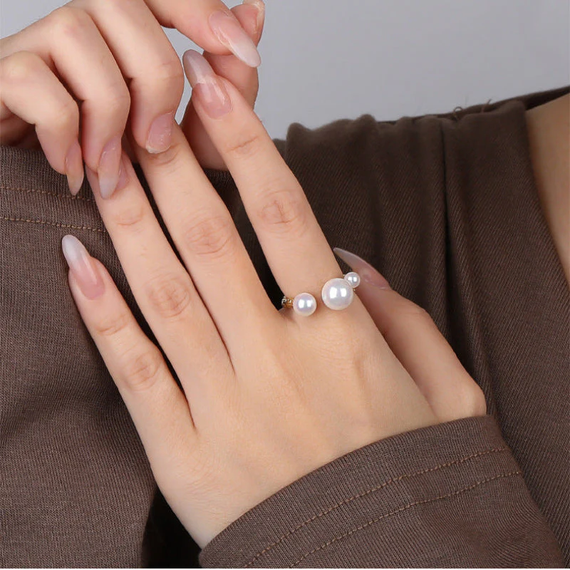 3 Pearls Open Pearl Ring