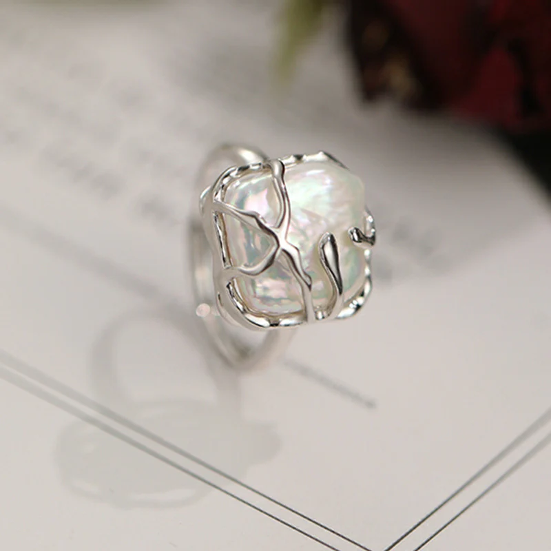 Designer Luxury Baroque Pearl Ring