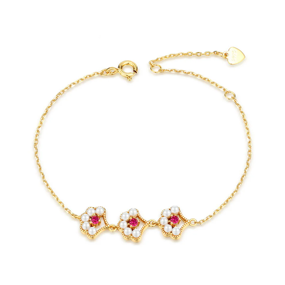 Tiny Petal Pearl Bracelet