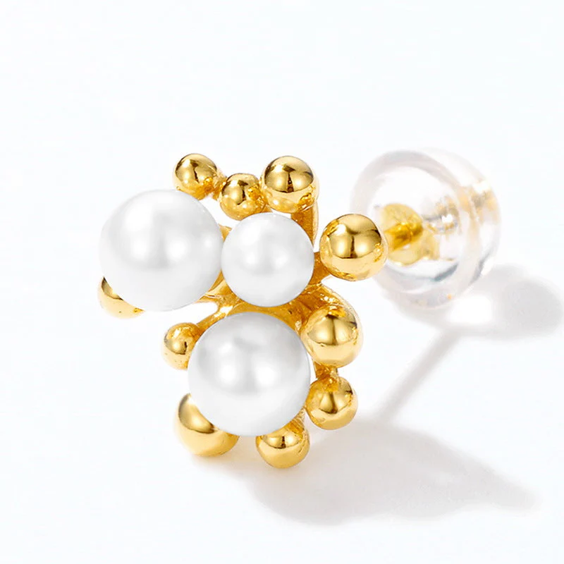 Vintage Pearl Cluster Earrings