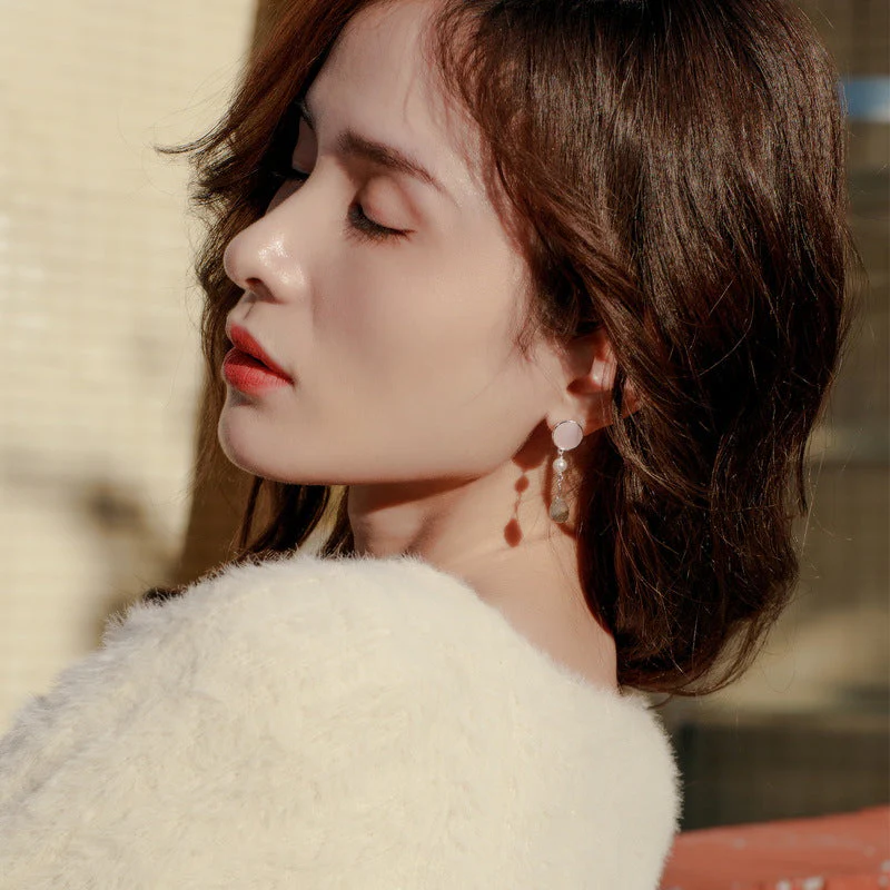 Pearls and Pink Shell Earrings