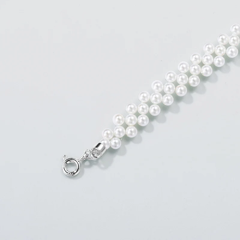 Girly Princess Natural Pink Crystal Love Heart Pearl Bracelet