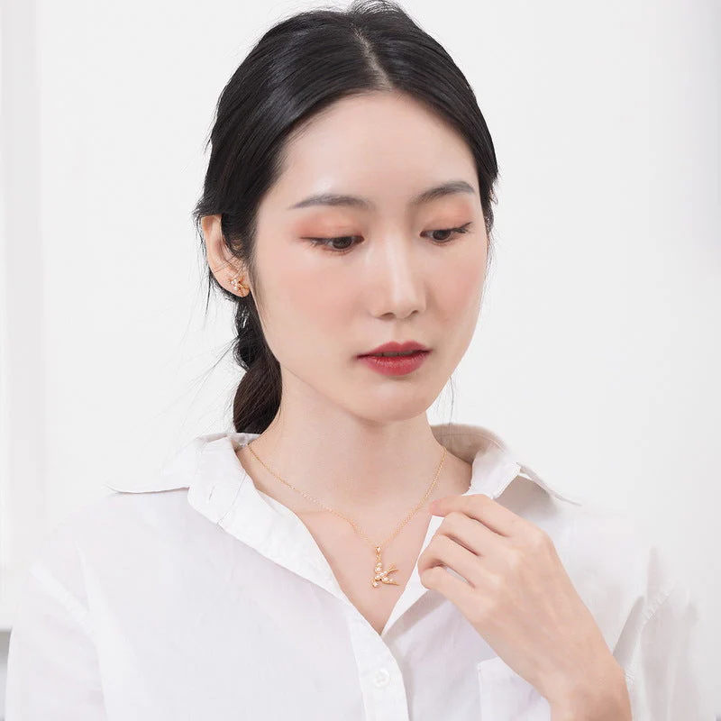 Peace Dove With Pearl Pendant