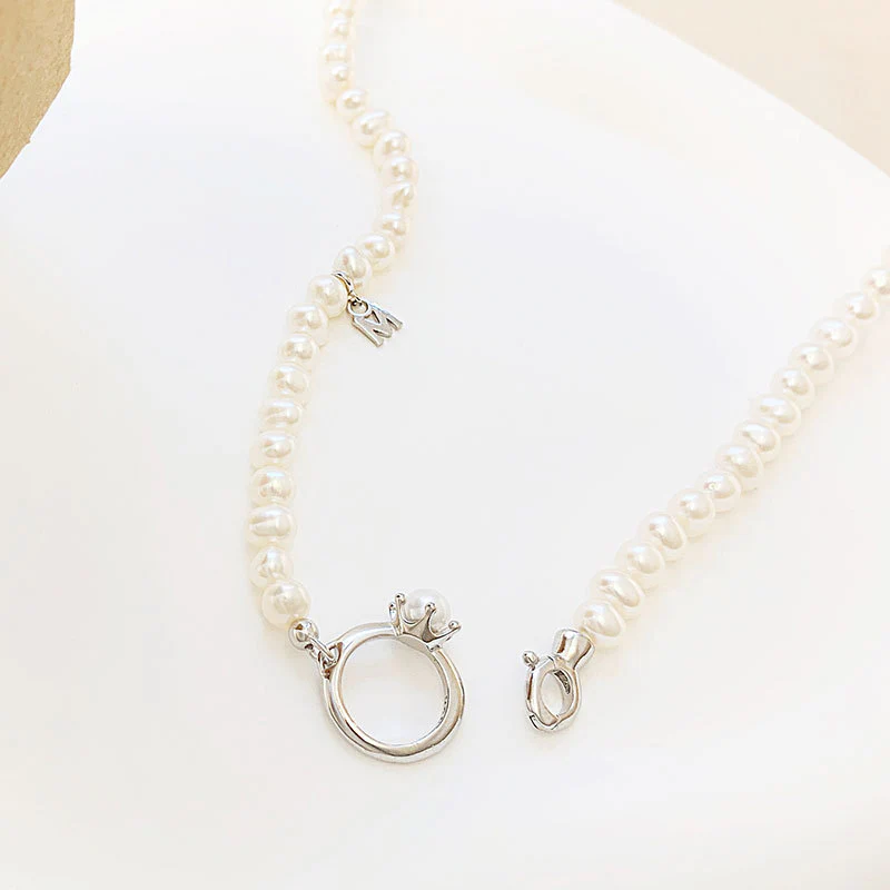 Crown Pendant Freshwater Pearl Necklace