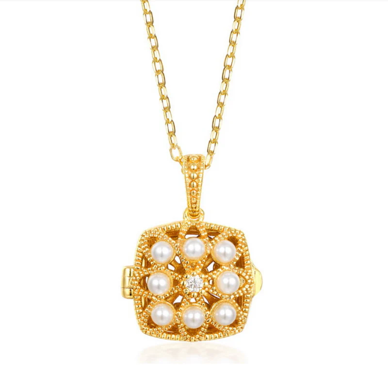 Hollow Magic Box Pearl Pendant