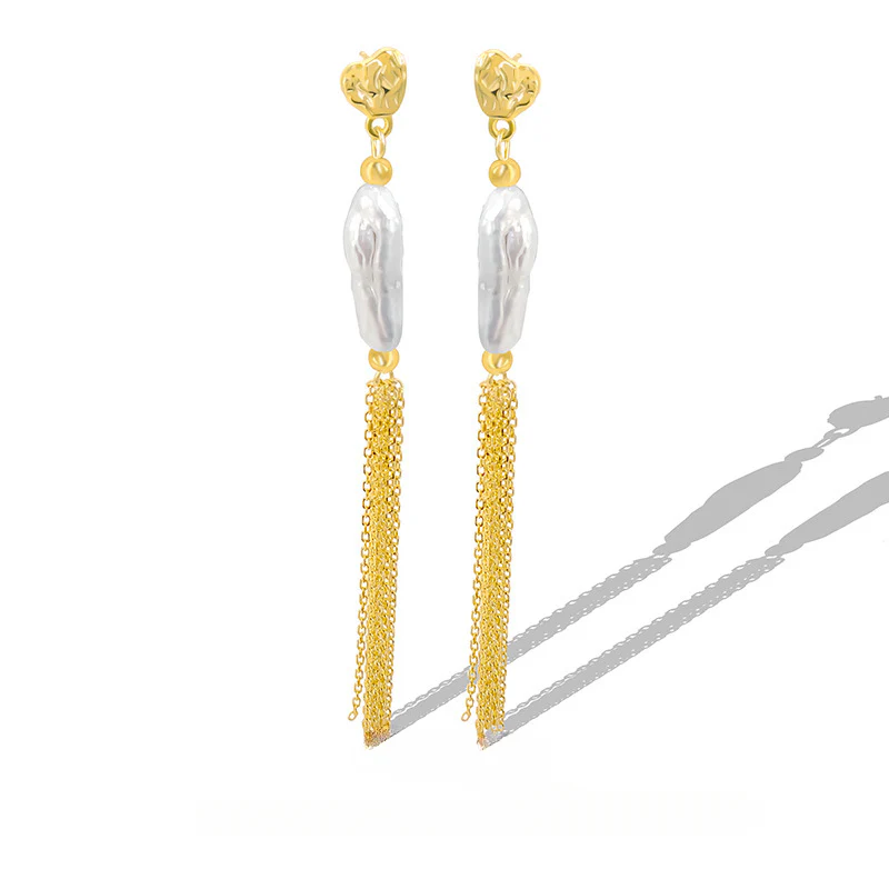Prom Baroque Pearl Tassel Earrings