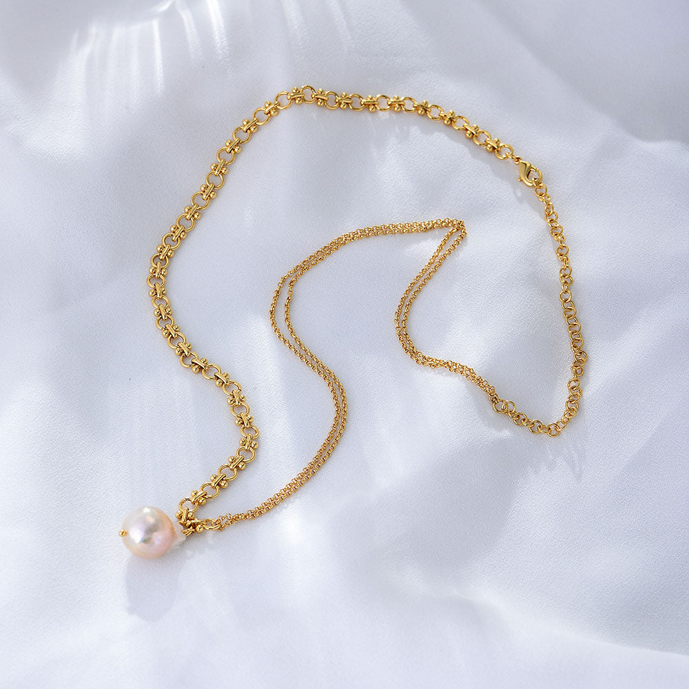 Baroque Pendant Single Pearl Necklace