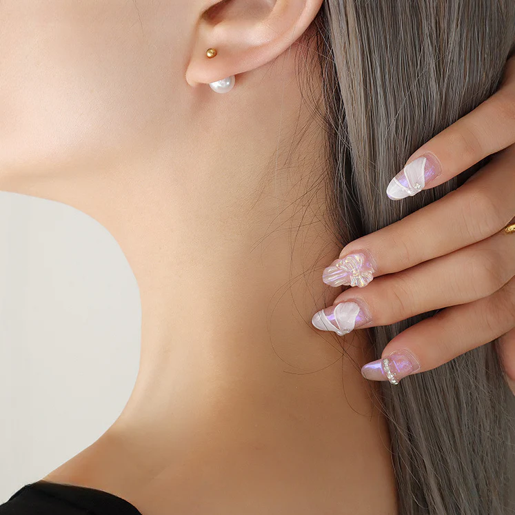 Multi Wear Ways Square Dangle Pearl Earring