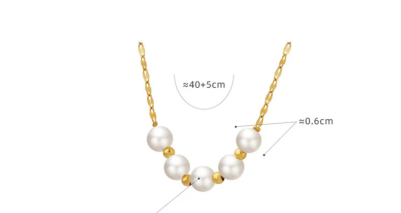 5 Pearls Pendant Smile Necklace