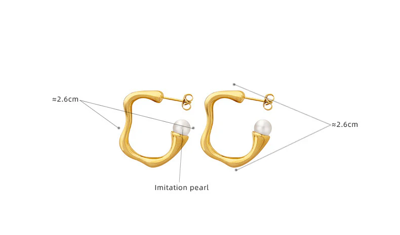 Geometric Irregular Pearl Earrings