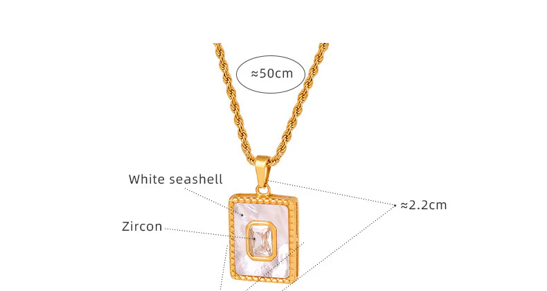 Square Mother of Pearl Necklace