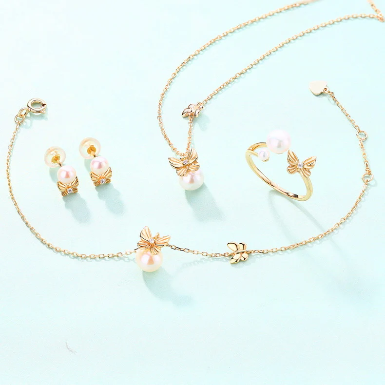 Butterfly Sterling Silver Pearl Bracelet