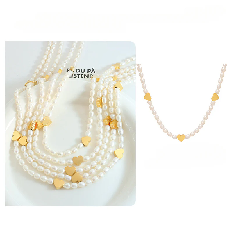 Sweet Pearl Heart Necklace