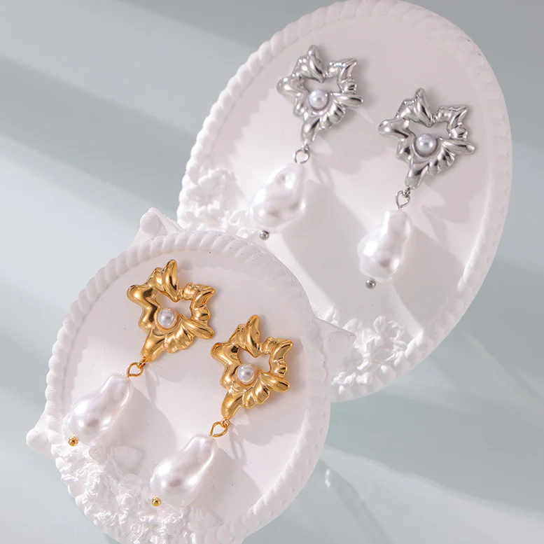 Ball Jewelry Baroque Pearl Earrings