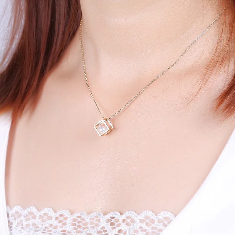 Love Cube Pearl Pendant