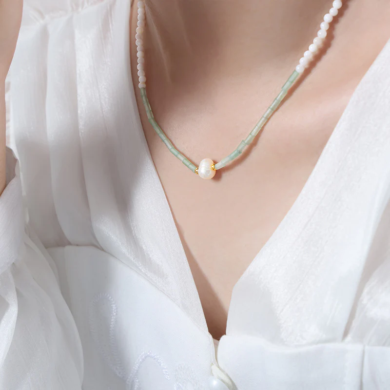 Freshwater Pearl Natural Stone Beaded Necklaces