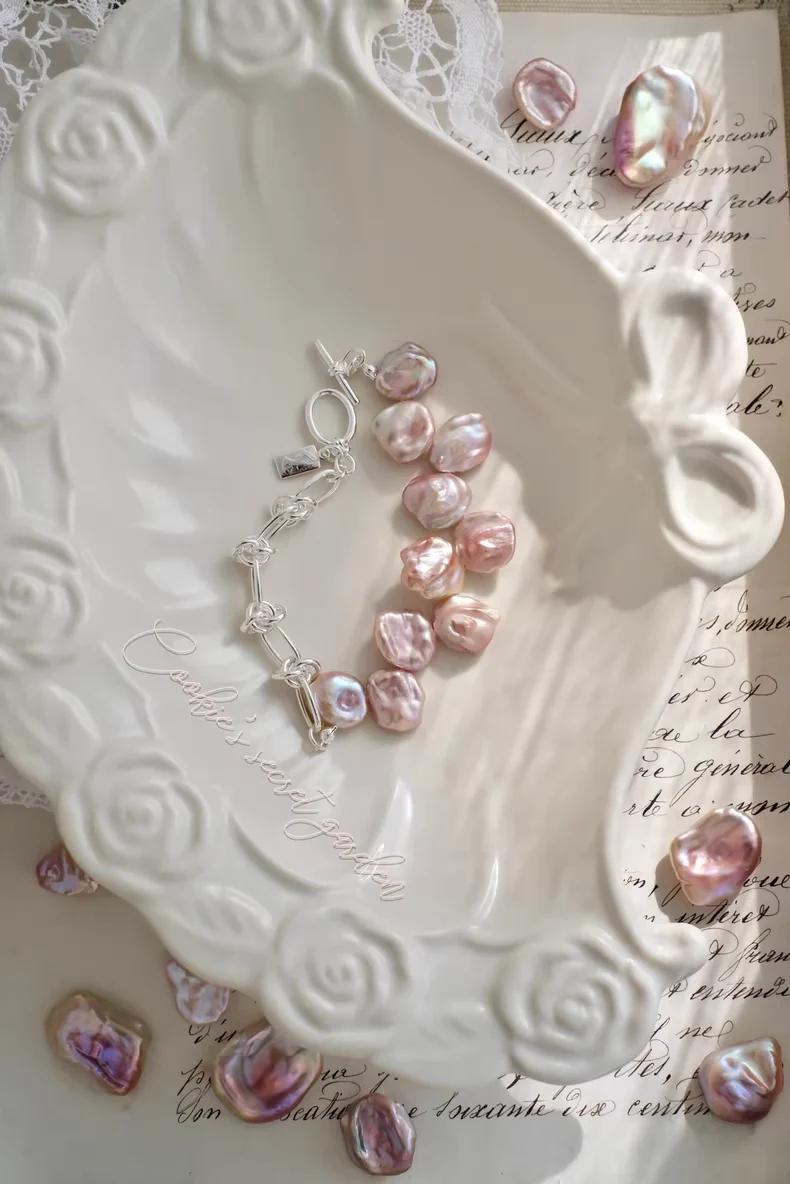 【Monet Garden Collection】 Handmade Fragrant Baroque Pearl Bracelet