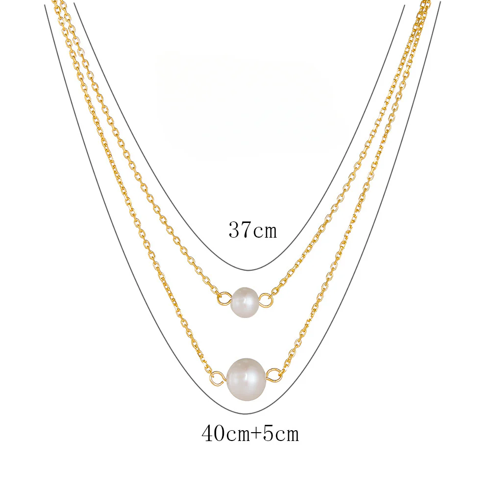 2 Layer Necklace With Freshwater Pearl Pendant