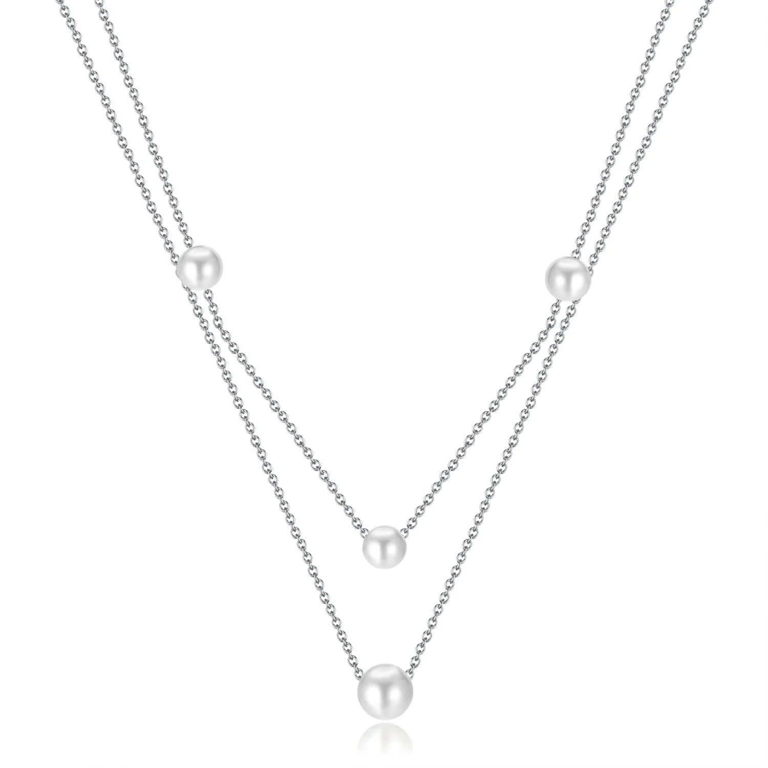 Two Layer Floating Pearl Necklace