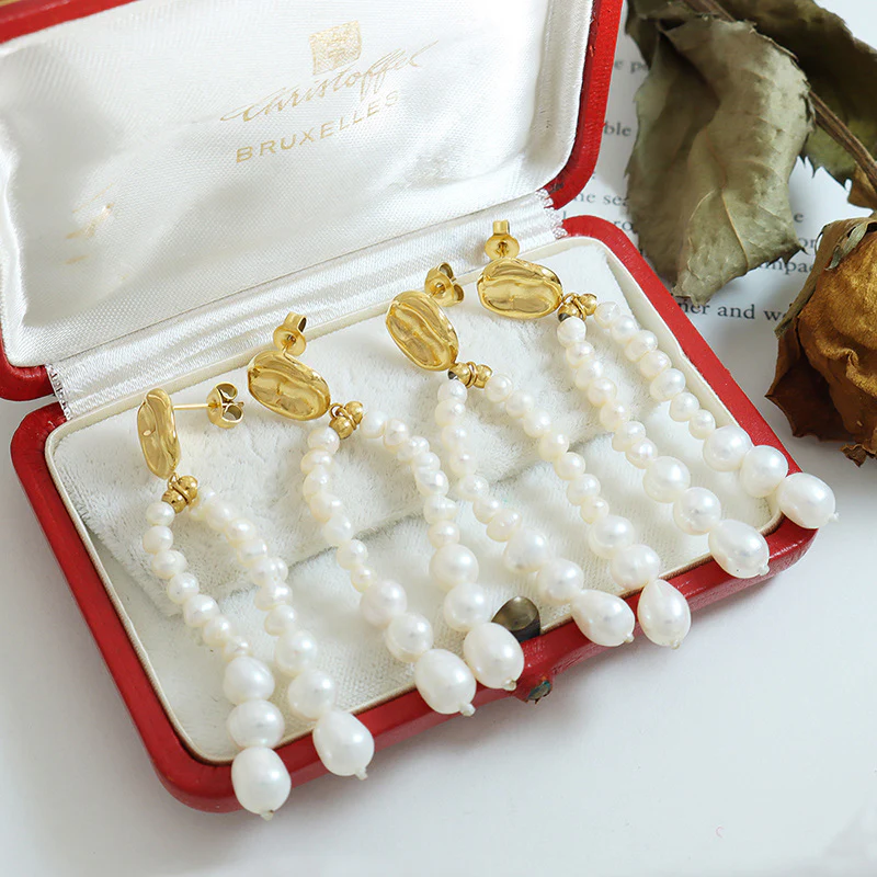 Double Tassel Baroque Pearl Earring