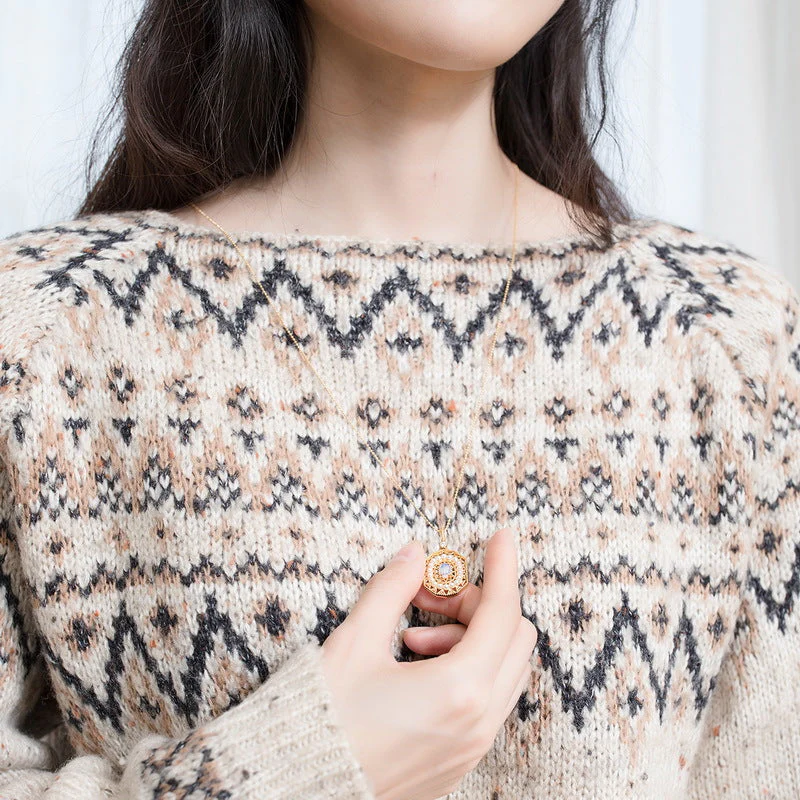 Synthetic Opal And Pearl Pendant