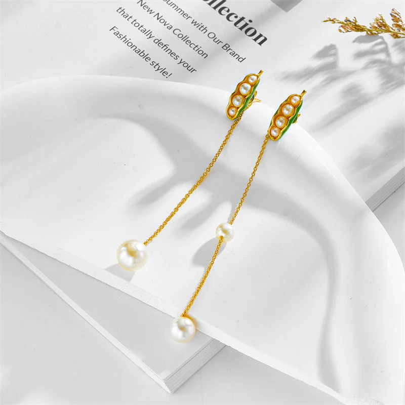 Peapod Long Stud Earrings