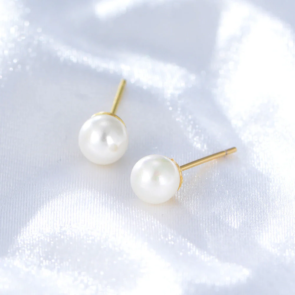 6mm Pearl Earring Simple Pearl Studs