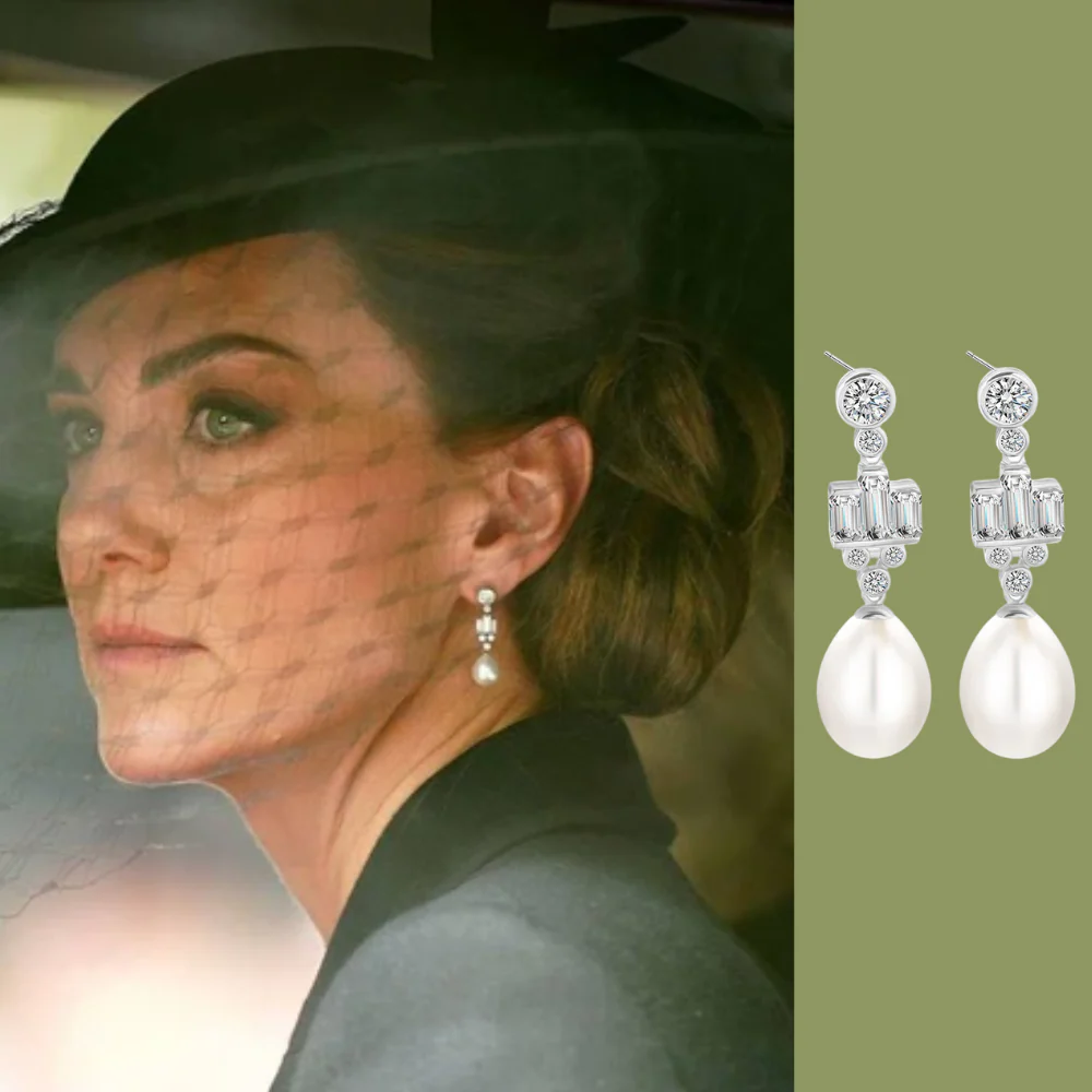Light Luxury Royal Style Pearl Dangle Earrings