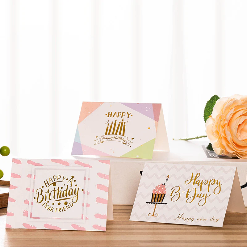 Gold Stamped Happy Birthday Gift Card - Random Delivery